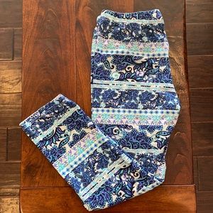 Blue Girls Leggings